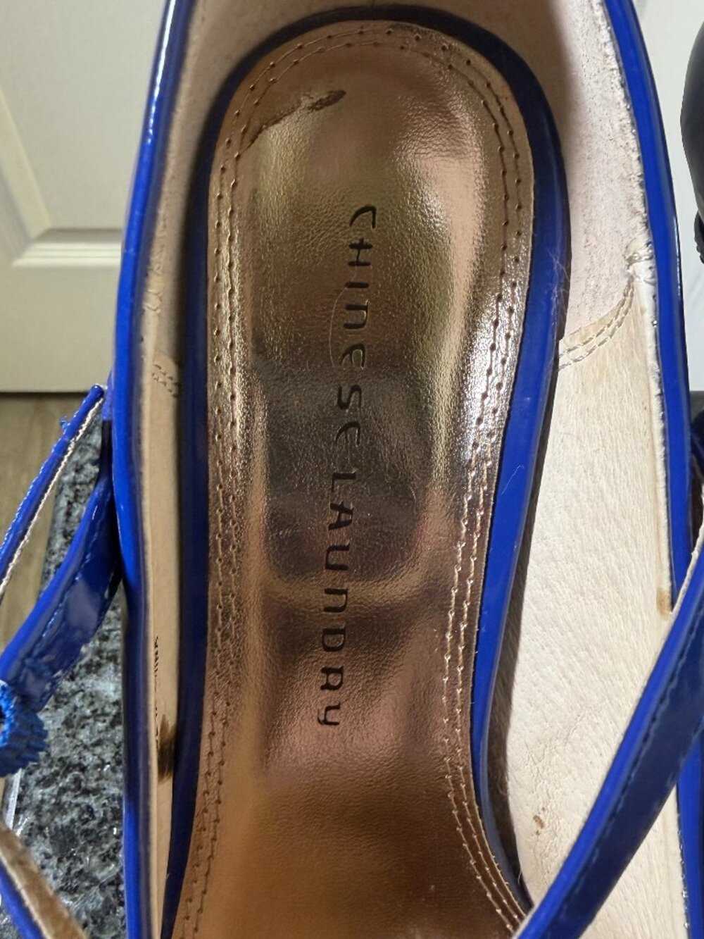 Chinese Laundry Next To Me Blue Patent Leather Mary Jane Heels Size 10 - Picture 8 of 8